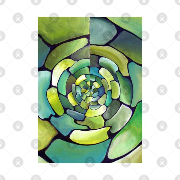 Vibes of Green contemrporary Artdeco Abstract by Nisuris Art