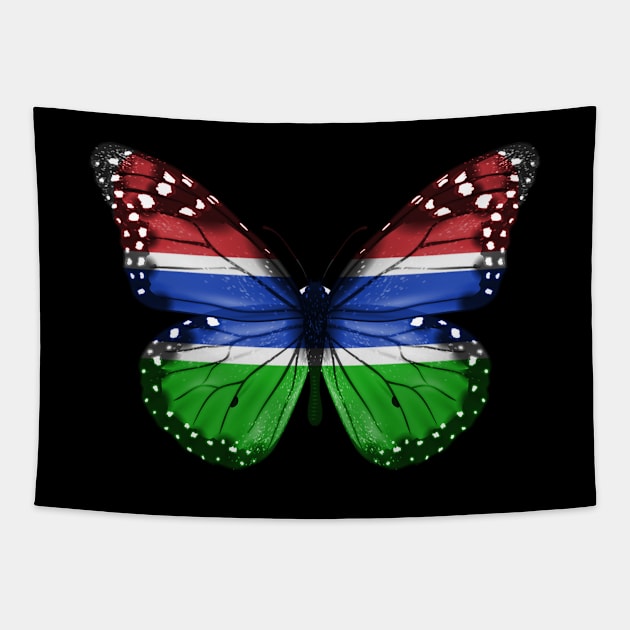 Gambian Flag  Butterfly - Gift for Gambian From Gambia Tapestry by Country Flags