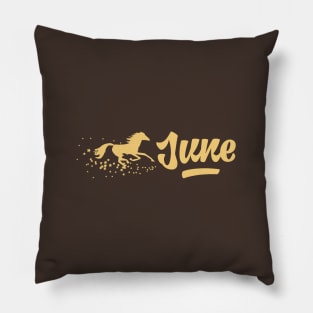 June Aspen Gold Horse Pillow