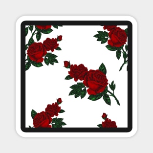 Vintage red rose print Magnet