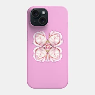 Four pink color delicate roses with centered glitter Phone Case