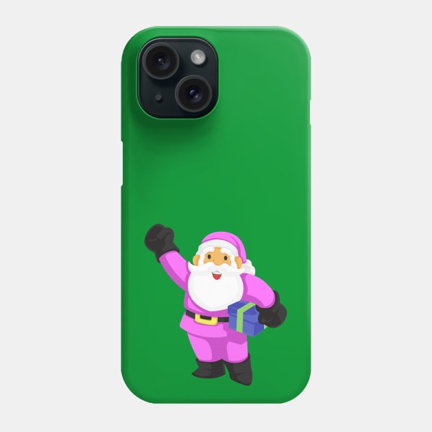 Retro Vintage Pink Santa Claus Phone Case by Movielovermax