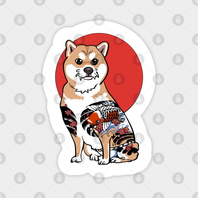 Yakuza Shiba Inu Magnet by huebucket