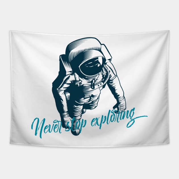 Astronaut funny gift T-shirt Tapestry by CreativeJourney