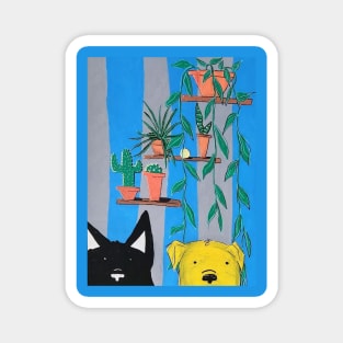 Houseplants & Canines Magnet