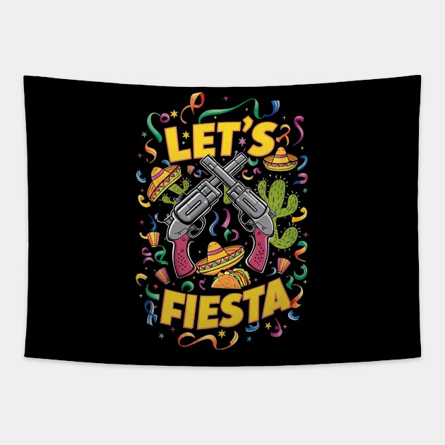 Lets Fiesta Cinco De Mayo Tapestry by FunnyZone