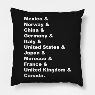 World Showcase Countries Pillow