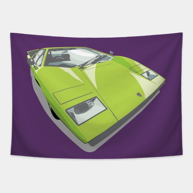 1970s Lamborghini Countach Tapestry by candcretro