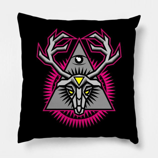 DEER ENLIGHTENMENT Pillow by weckywerks