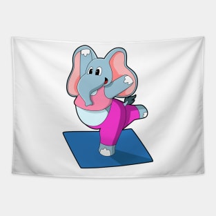 Elephant at Yoga Stretching exercises in Standing Tapestry