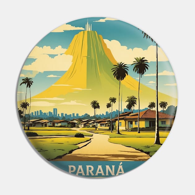 Parana Brazil Vintage Tourism Travel Poster Pin by TravelersGems