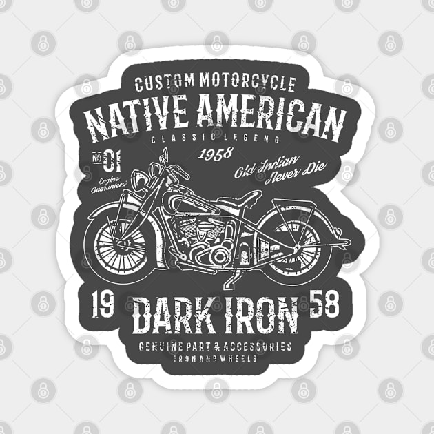 Native American Dark Iron Custom Motorcycle Magnet by Jarecrow 