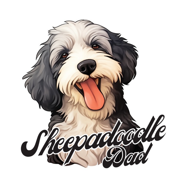 Sheepadoodle Dad T-Shirt - Dog Lover Gift, Pet Parent Apparel by Baydream