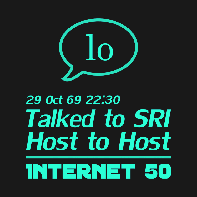 Internet 50 - talked to SRI, Host to host 29 Oct 69 - turqoise by patpatpatterns