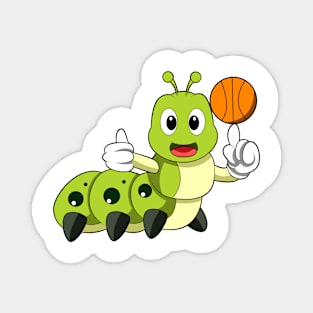 Caterpillar at Sports with Basketball Magnet