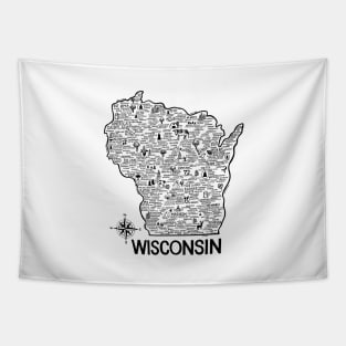 Wisconsin Map Tapestry