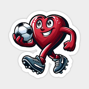 Valentine's Day Heart Soccer Team Player Magnet