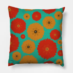 Red & Orange Floral Pattern Pillow
