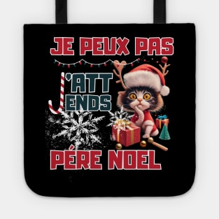 Chat joyeux noel pére cadeau humour femme et homme enfant Tote