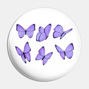 Winter cold blue butterfly sticker pack Pin