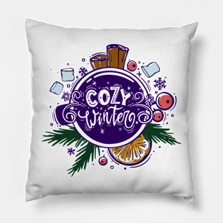 cozy winter illustration Pillow