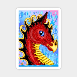 Red Water Dragon Magnet