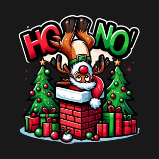 Oh no! Christmas Reindeer in the Chimney T-Shirt
