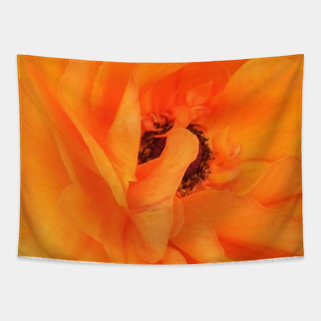 Orange Poppy Flower Tapestry by EdenLiving