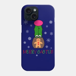 Merry Cactus - Hybrid Cactus In Gingerbread Man Pot Phone Case