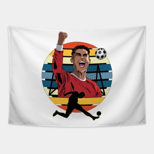 Soccer Retro Sunset Tapestry