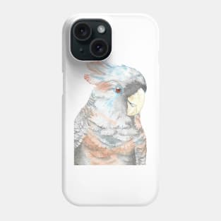 Baby gang-gang cockatoo watercolor portraint painting Phone Case