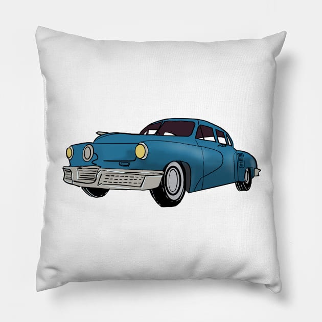 Vintage Retro American Classic Car Pillow by livania