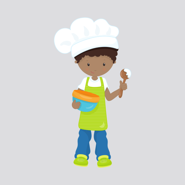 African American Boy, Baking, Baker, Bakery, Apron by Jelena Dunčević