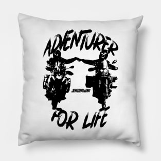 Adventurer For Life - black print Pillow