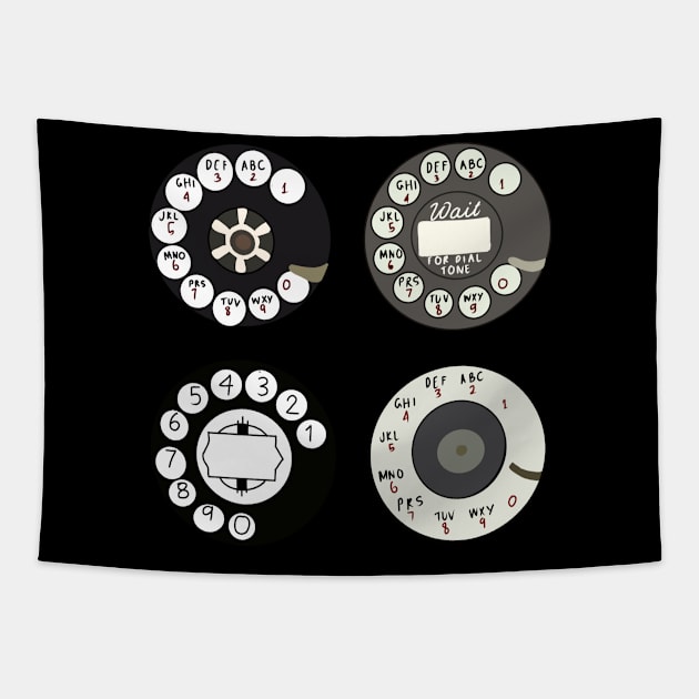 Retro Rotary Dial Tapestry by Retrod