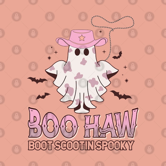 Boo Haw Cowgirl Boot Scootin Spooky Funny Western Halloween by NearlyNow