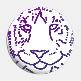 Blue Tiger Face Pin