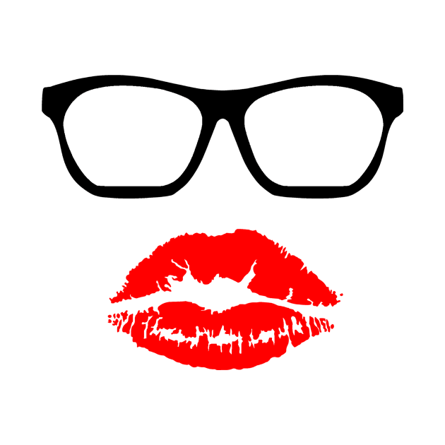 Lipstick Kiss and Glasses by sweetsixty