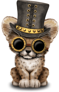 Steampunk Baby Cheetah Cub Magnet