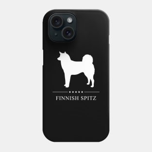 Finnish Spitz Dog White Silhouette Phone Case