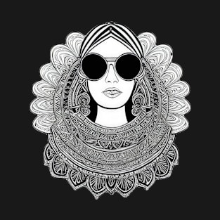 Cool vintage woman with sunglasses | T-Shirt