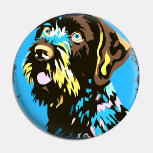 German Wirehaired Pointer Pop Art - Dog Lover Gifts Pin