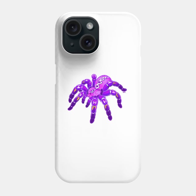 Purple Pokie Poecilotheria Metallica Gooty Sapphire Tarantula Phone Case by RJKpoyp