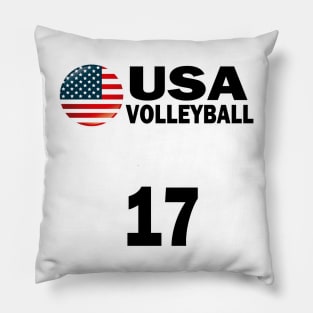 USA Volleyball #17 T-shirt Design Pillow