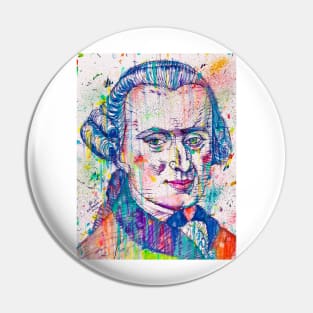 IMMANUEL KANT watercolor and ink portrait Pin