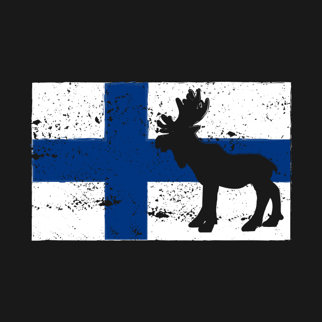 Finland flag moose by JeZeDe