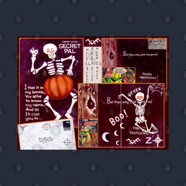 Zodiac Killer- Secret Pal Halloween Card 'Collage' Design by Beanietown Media Designs