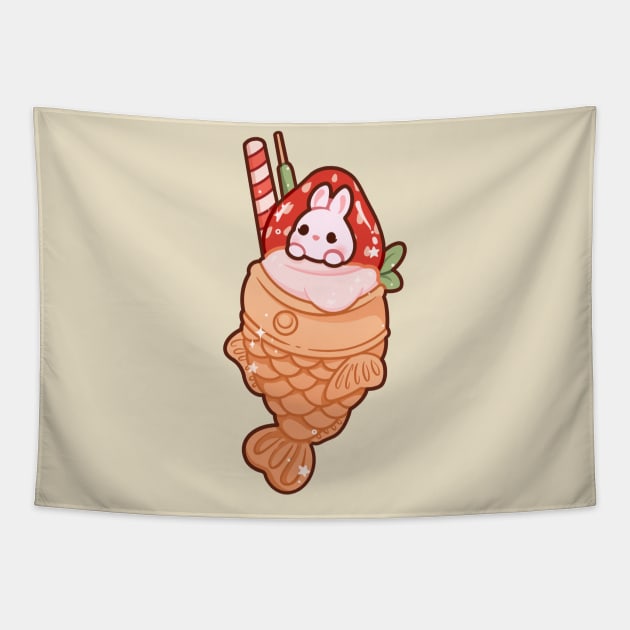 Taiyaki Bunny Tapestry by veraphina