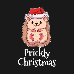 Prickly Christmas Merry Christmas Hedgehog T-Shirt