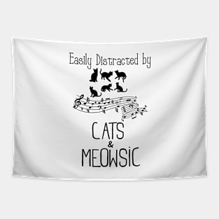 Easily distracted by cats and meow-sic Tapestry